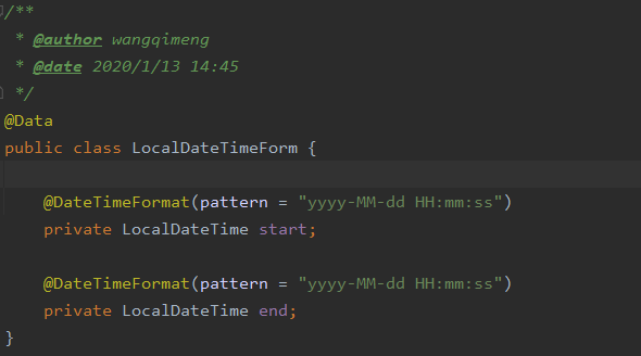 LocalDateTime Form Request